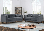 Gray Velvet Sofa Set - 8088