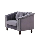 Gray Velvet Sofa Set - 8088