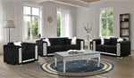 Black Velvet Tufted Sofa Set - GL 6147