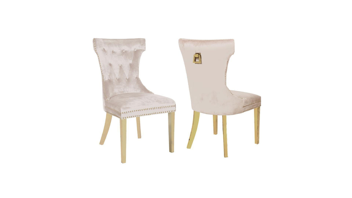 RITA FABRIC CHAIR WITH GOLD LEGS