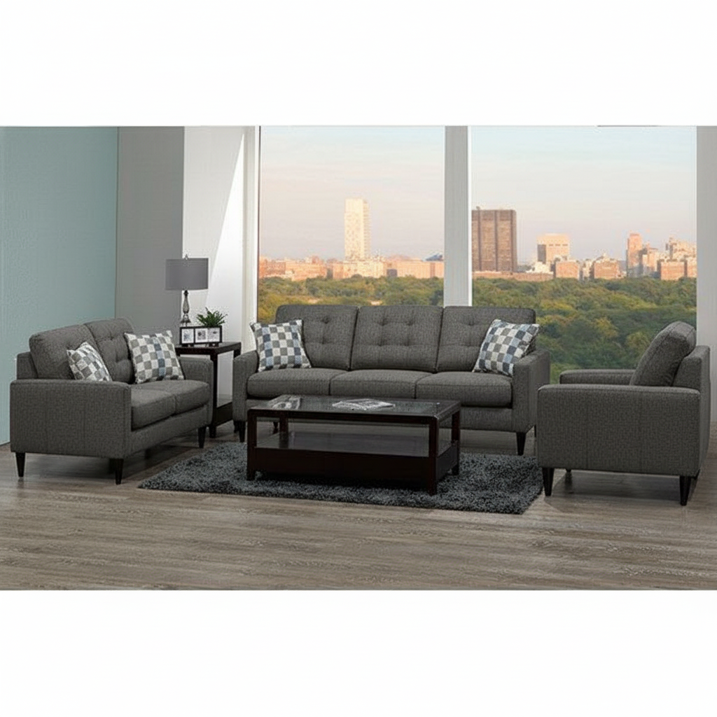 Rebel Gravel Custom Sofa Set - 4326