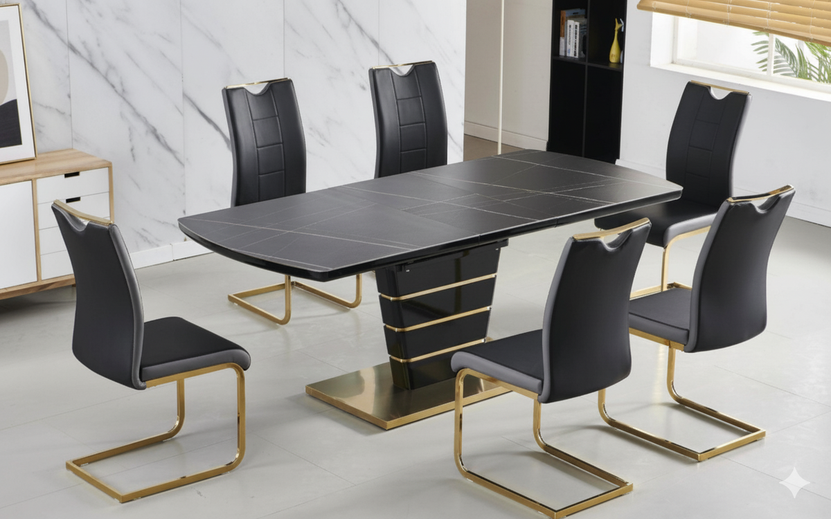 Ryan - Sleek Silhouette 7Pc Dining Set