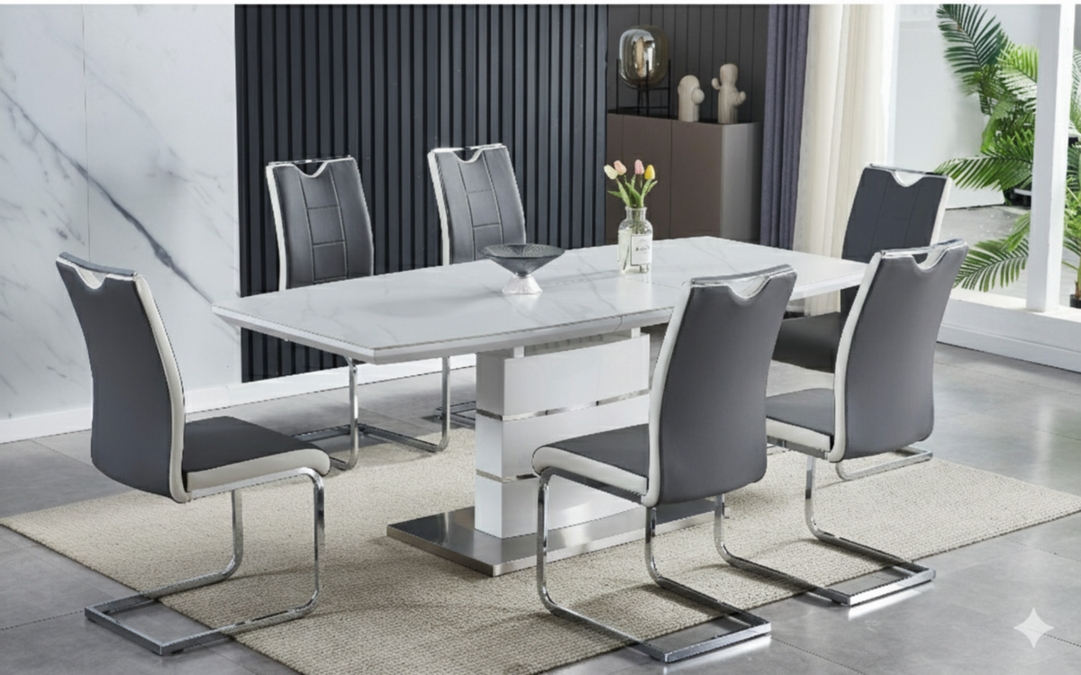 Owen - 7Pc Lacquer Dining Set