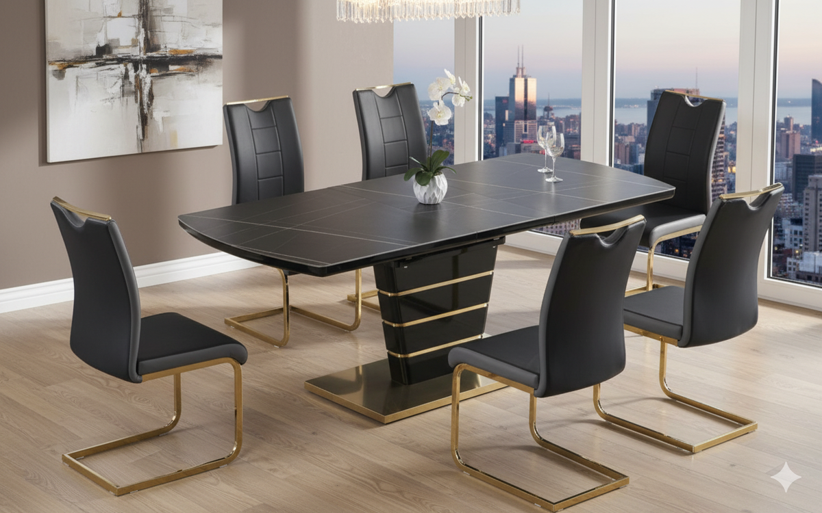 Ryan - Sleek Silhouette 7Pc Dining Set