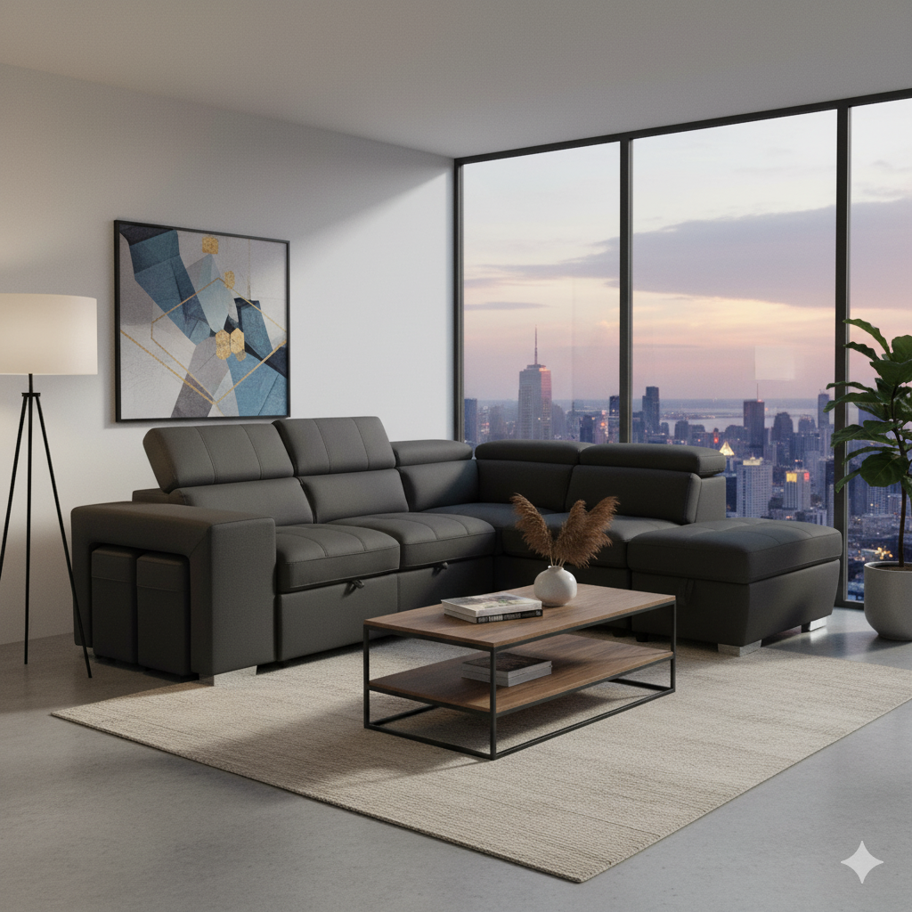 Positano Microfiber Sectional Sofa