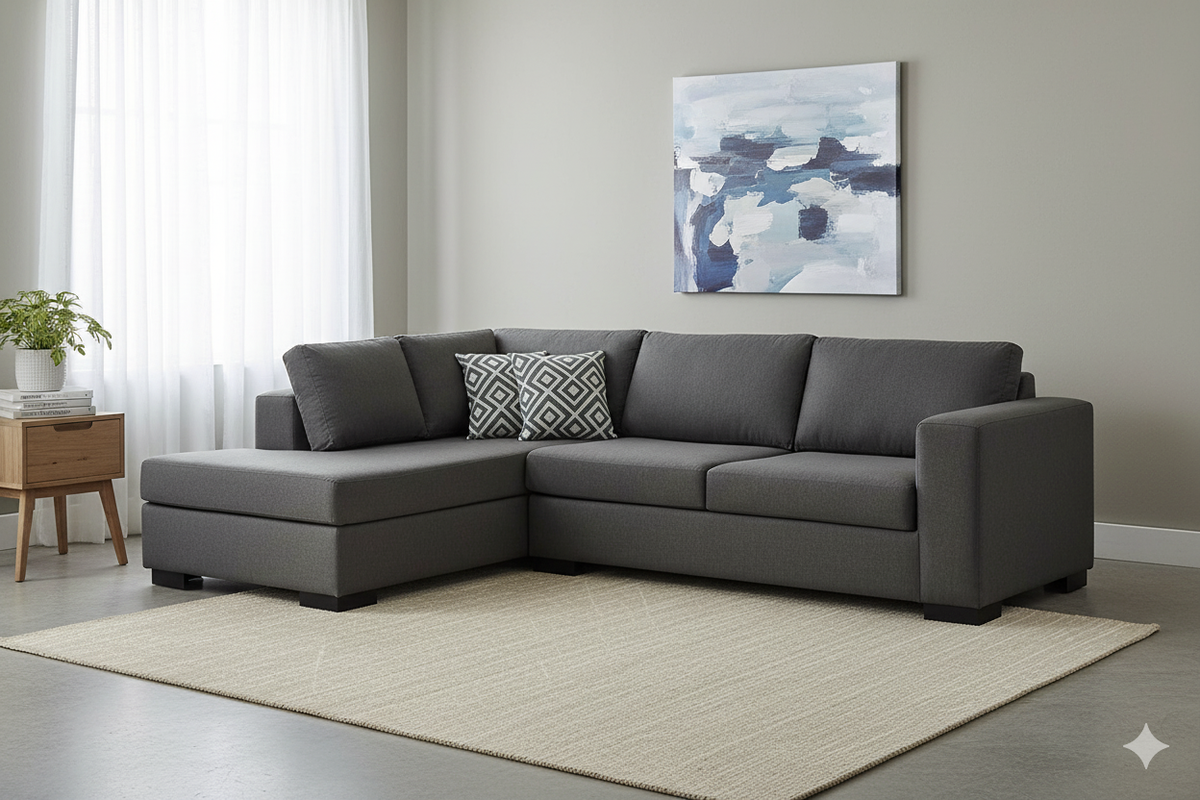 Wooden Frame Sectional Sofa - 2670