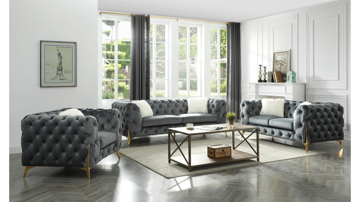 Maderno Velvet Sofa Set