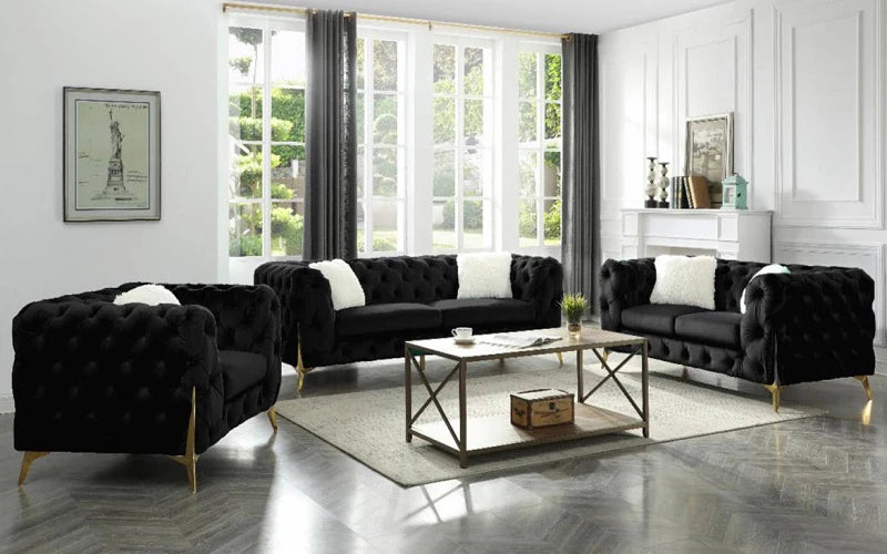 Maderno Velvet Sofa Set