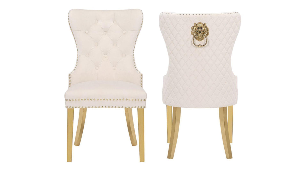 SIMBA FABRIC CHAIRS WITH GOLD LEGS