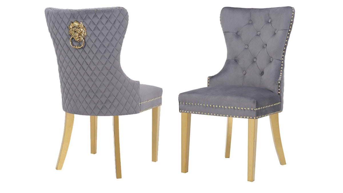SIMBA FABRIC CHAIRS WITH GOLD LEGS