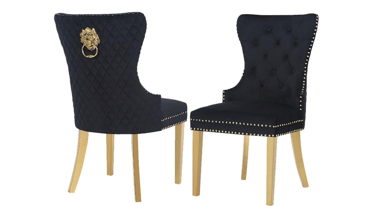 SIMBA FABRIC CHAIRS WITH GOLD LEGS