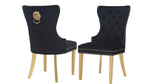 SIMBA FABRIC CHAIRS WITH GOLD LEGS
