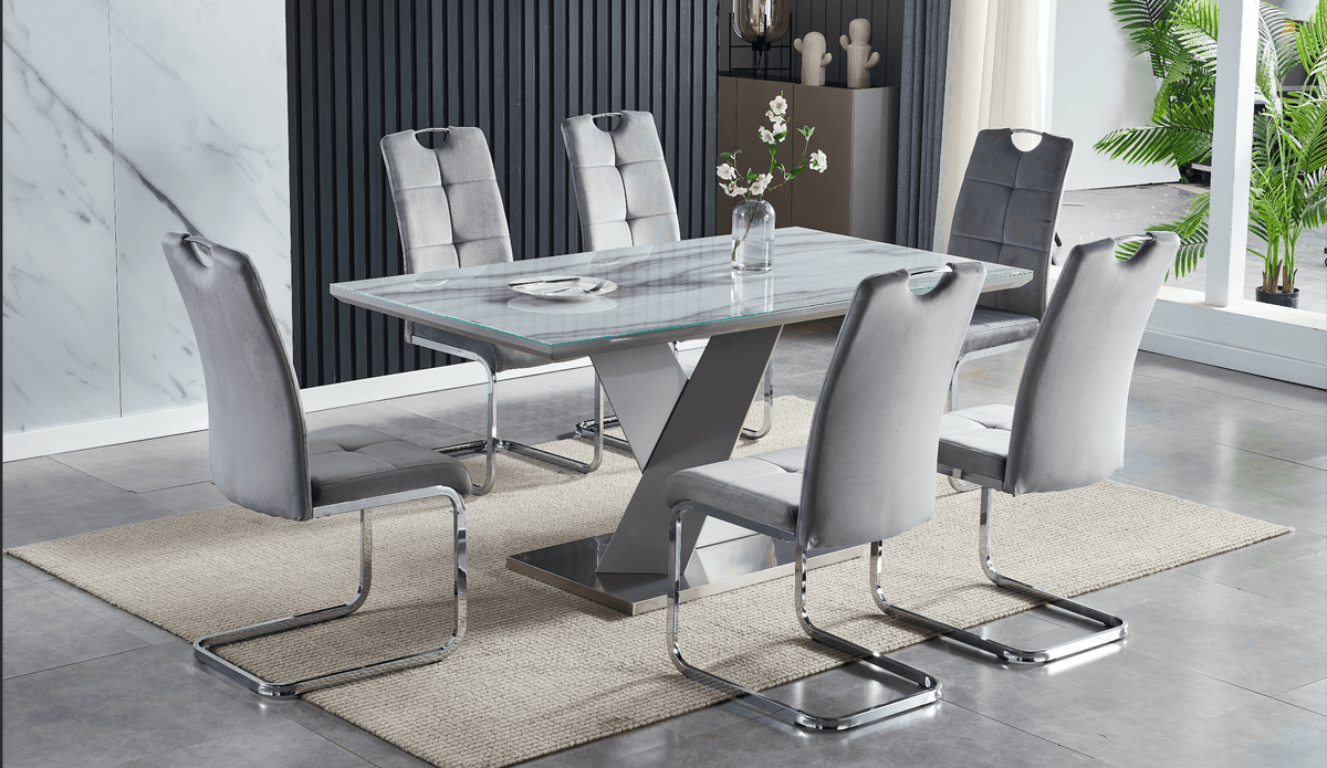 Granite 7-Piece Dining Table Set