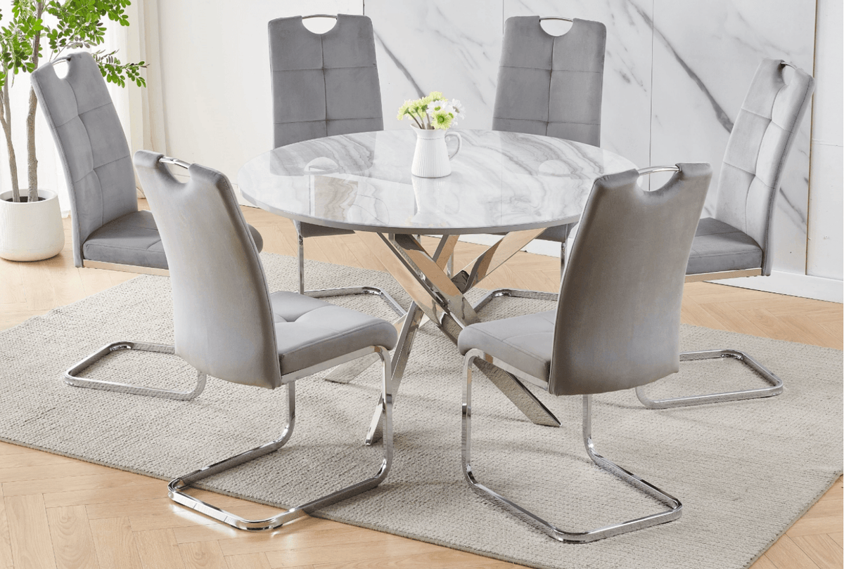 Granite Round Dining Table Set