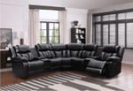 Rick Sectional Recliner Music Sofa - Black Air Leather