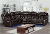 Rick Sectional Recliner Music Sofa - Black Air Leather