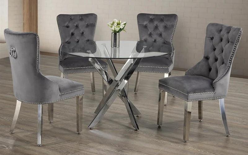 Modern Glass Dining Set - T1447