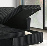 Sofabed Sectional W/Reversible Chaise Black Fabric - IF 9024