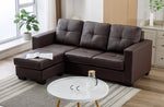 Sectional W/Reversible Chaise Black PU - IF 9355