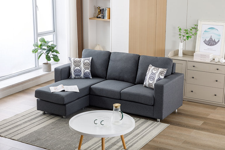 Sectional W/Reversible Chaise Grey Fabric - IF 9325