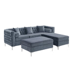 Sectional W/ Reversible Chaise Grey Velvet - IF 9280