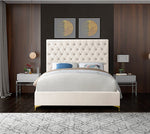 Bed Creme Beige-IF 5642 Chrome or Gold Legs