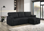 Sofabed Sectional W/Reversible Chaise Black Fabric - IF 9024