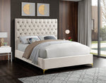 Bed Creme Beige-IF 5642 Chrome or Gold Legs