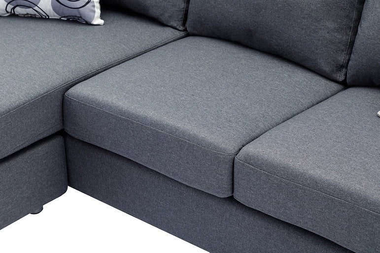Sectional W/Reversible Chaise Grey Fabric - IF 9325