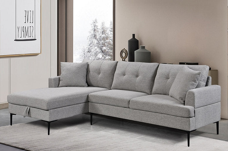 LHF Sectional Grey Fabric - IF 9060