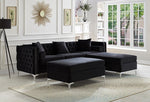 Sectional W/Reversible Chaise Black Velvet - IF 9282