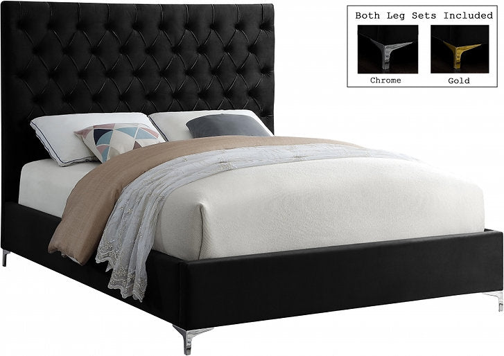 Bed Black-IF-5643 Chrome or Gold Legs