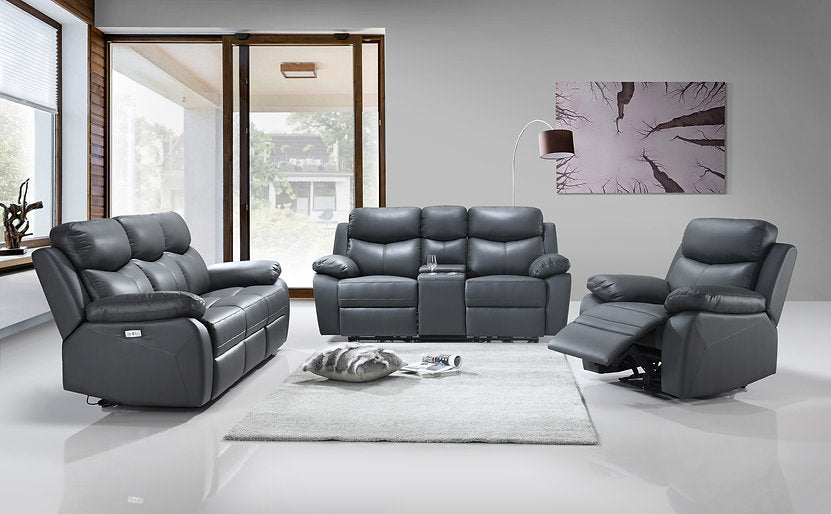 Sofa Set Recliner Grey Leather Match- IF 8121