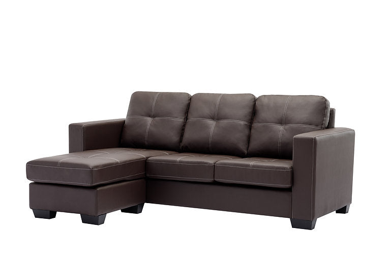 Sectional W/Reversible Chaise Black PU - IF 9355