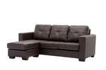 Sectional W/Reversible Chaise Black PU - IF 9355