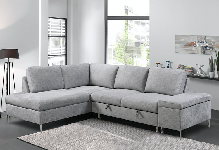 LHF Sofabed Sectional Grey Fabric - IF 9022