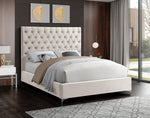 Bed Creme Beige-IF 5642 Chrome or Gold Legs