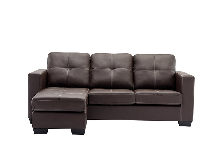 Sectional W/Reversible Chaise Black PU - IF 9355