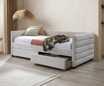 Single Day Bed With Storage (Grey Velvet)-IF 302