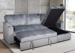Sofabed Sectional W/Reversible Chaise Grey Fabric - IF 9025