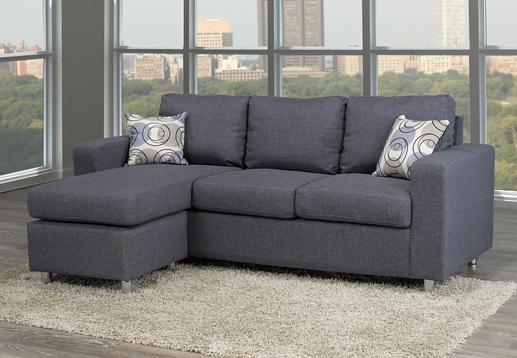 Sectional W/Reversible Chaise Grey Fabric - IF 9325