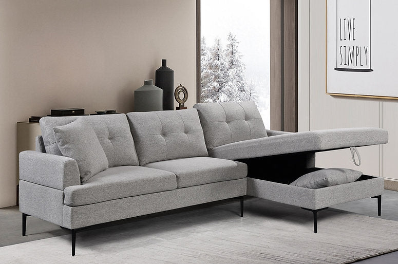 LHF Sectional Grey Fabric - IF 9060