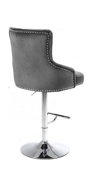 Grey Velvet Bar Stool - ST-6020-6021
