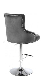 Grey Velvet Bar Stool - ST-6020-6021