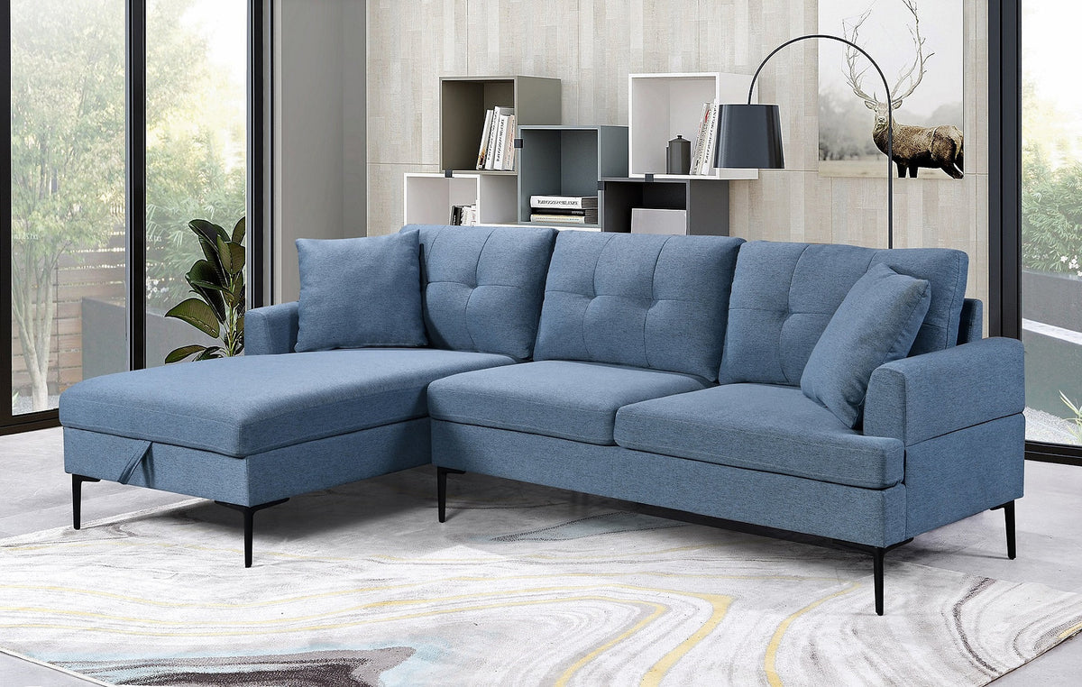 LHF Sectional Blue Fabric - IF 9065