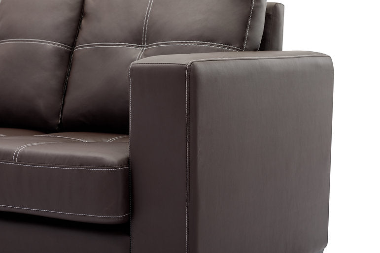Sectional W/Reversible Chaise Black PU - IF 9355