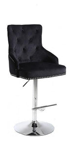 Grey Velvet Bar Stool - ST-6020-6021