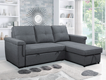 Sofabed Sectional W/Reversible Chaise Grey Fabric - IF 9040