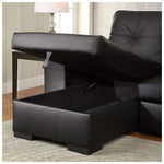 Sofabed Sectional W/Reversible Chaise Black PU - IF 9032