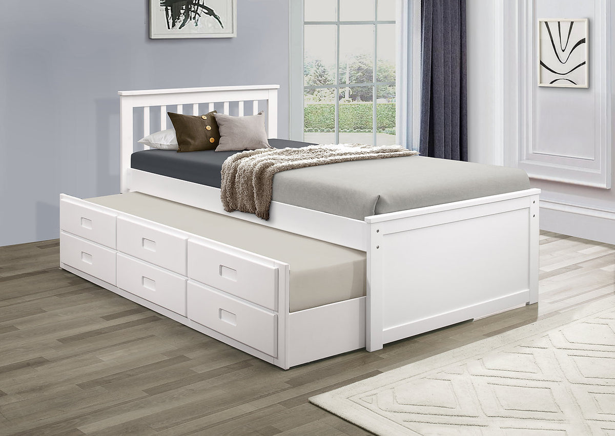Single/Single Captain Bed White-IF 300